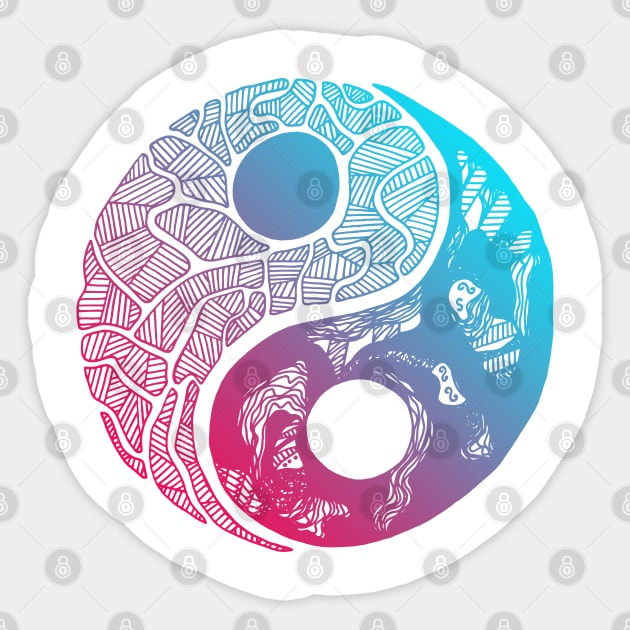 Dual Color Abstract Yin Yang Sticker by kenallouis